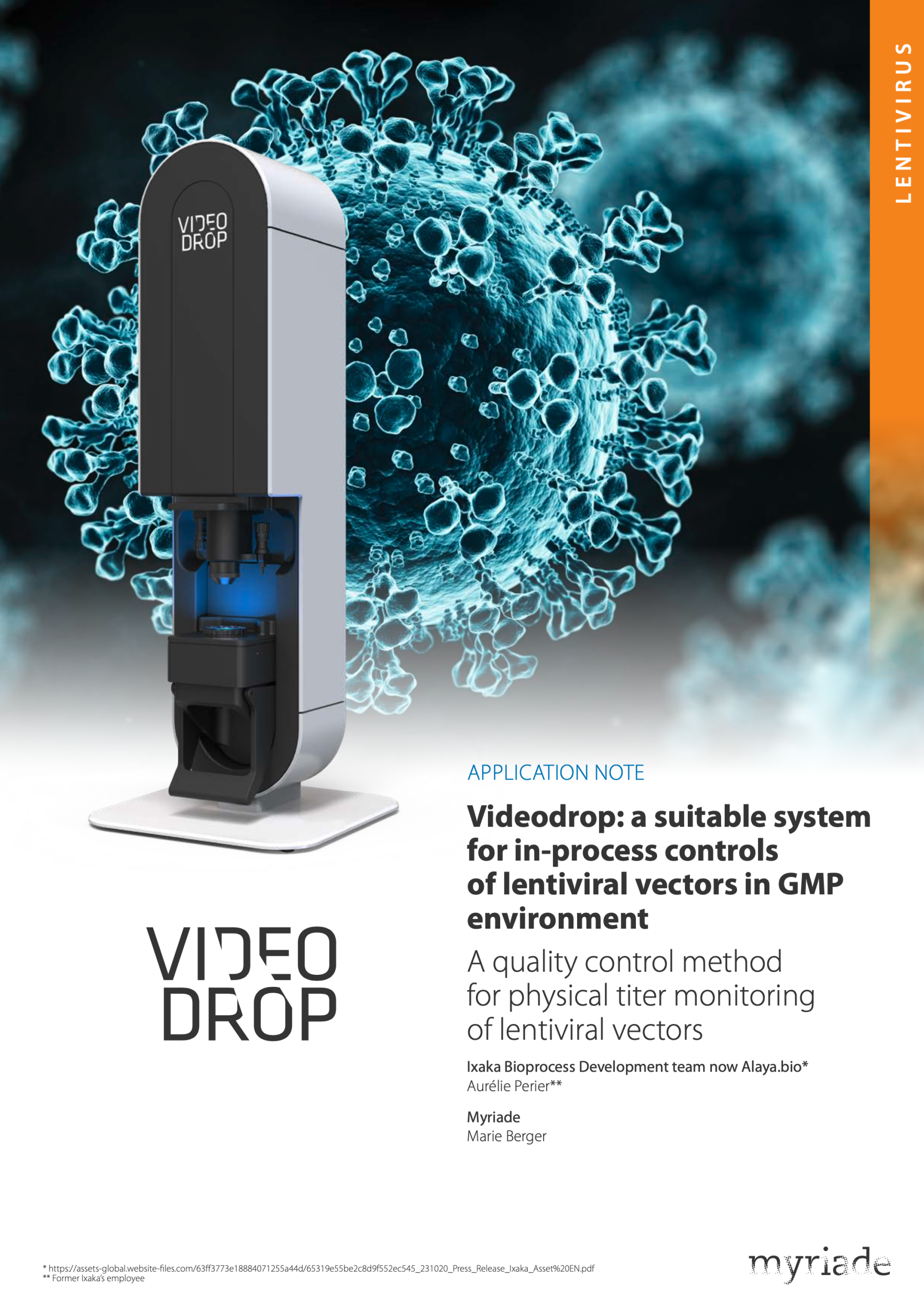 Videodrop: a suitable system for in-process controls of lentiviral vectors in GMP environment